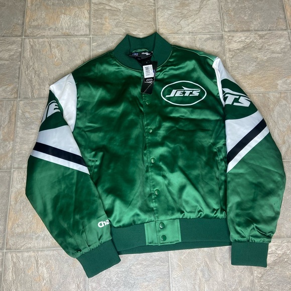 Champion Other - New York Jets Chalk Line Satin Bomber Jacket Mens Size Medium Green NFL Football